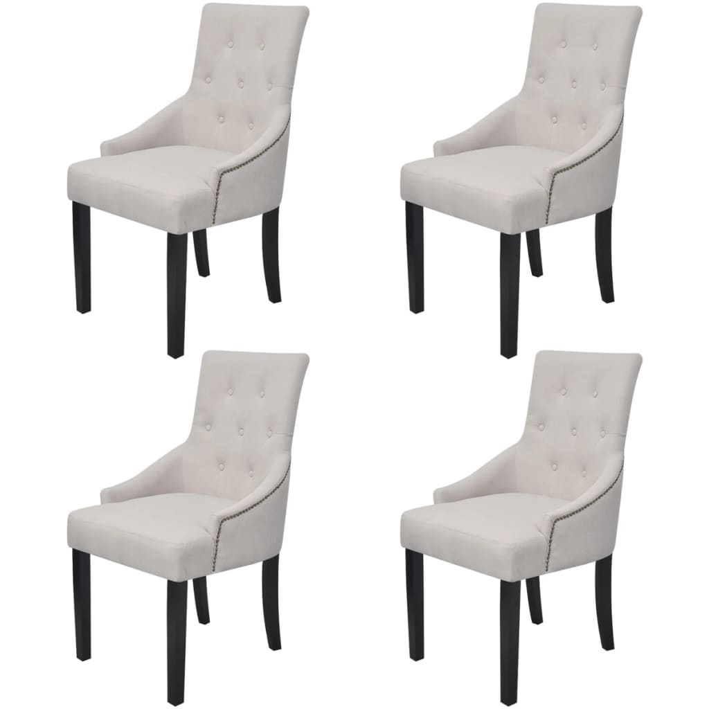 Chaises à manger gris crème tissu #nombre de chaises_lot de 4